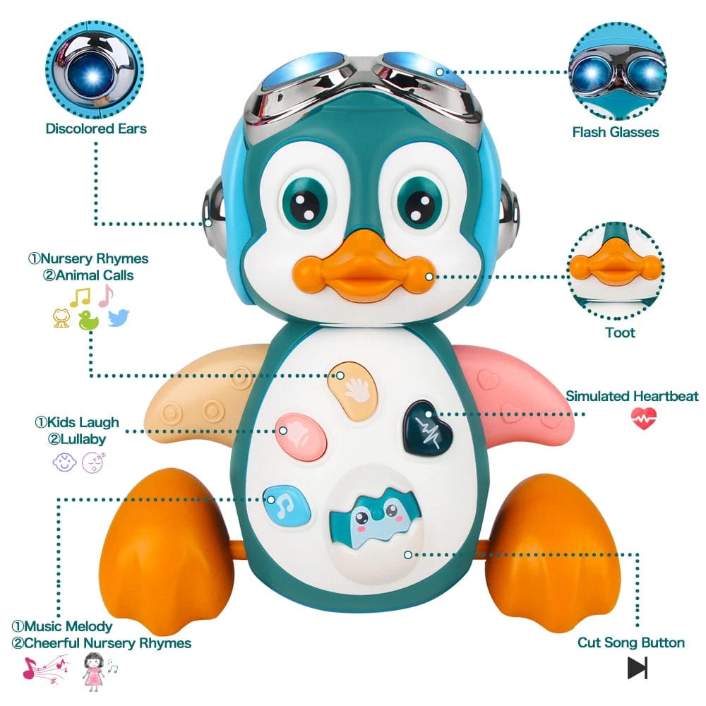 Baby Musical Crawling Penguin Toy with Lights